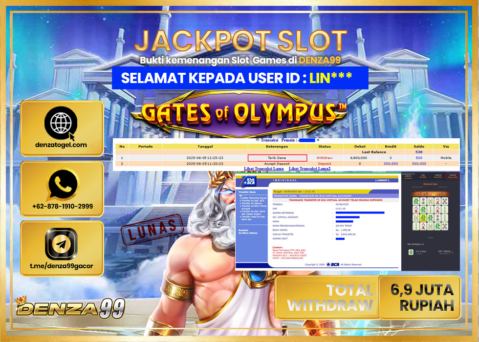 DENZA99 JACKPOT MAHYONG WAYS Rp.6.900.000.,- LUNAS