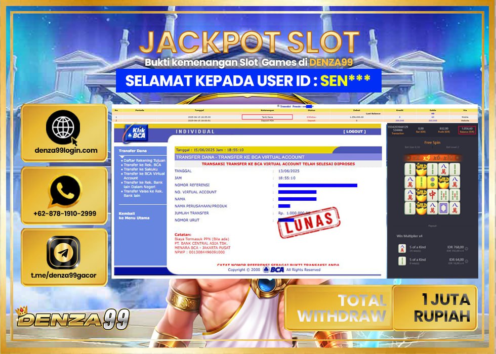 DENZA99 JACKPOT MAHYONG WAYS Rp.1.000.000.,- LUNAS