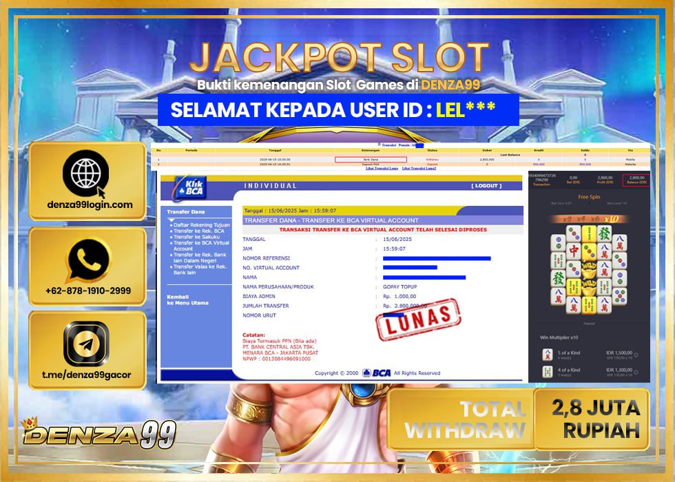 DENZA99 JACKPOT MAHYONG WAYS 2 Rp.2.800.000.,- LUNAS