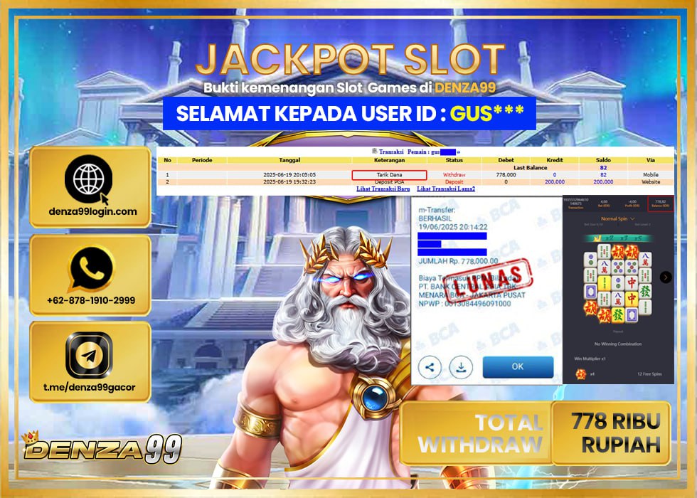 DENZA99 JACKPOT MAHJONG WAYS 2 Rp.778.000.,- LUNAS