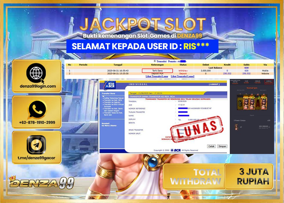 DENZA99 JACKPOT DOOMSDAY RAMPAGE Rp. 3.000.000.,- LUNAS