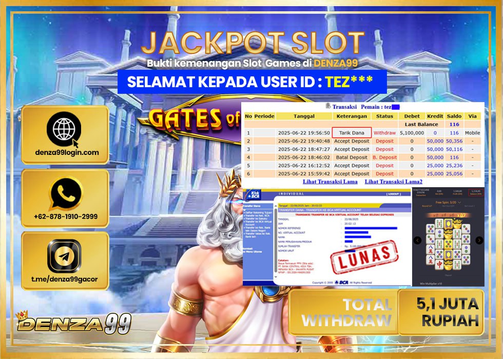 DENZA99 JACKPOT MAHJONG WAYS 2 Rp. 5.100.000 .,- LUNAS