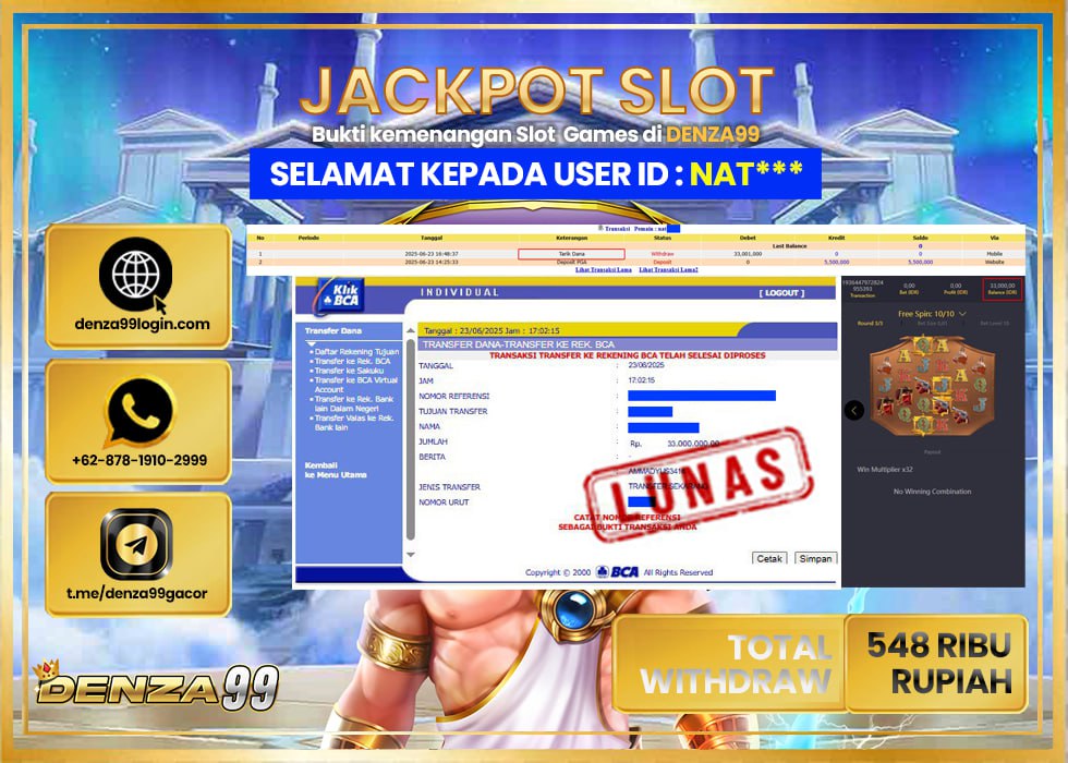 DENZA99 JACKPOT WILD BOUNTY SHOWDOWN  Rp548.000,- LUNAS