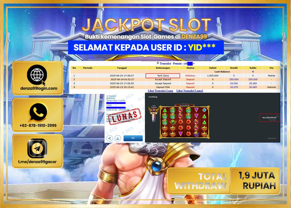 DENZA99 JACKPOT GATE OF OLYMPUS  Rp.1.900.000 - LUNAS