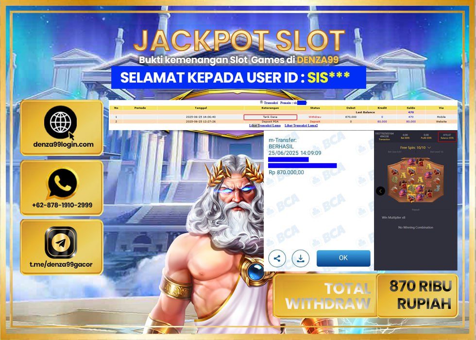 DENZA99 JACKPOT WILD BOUNTY SHOWDOWN Rp 870.000,- LUNAS