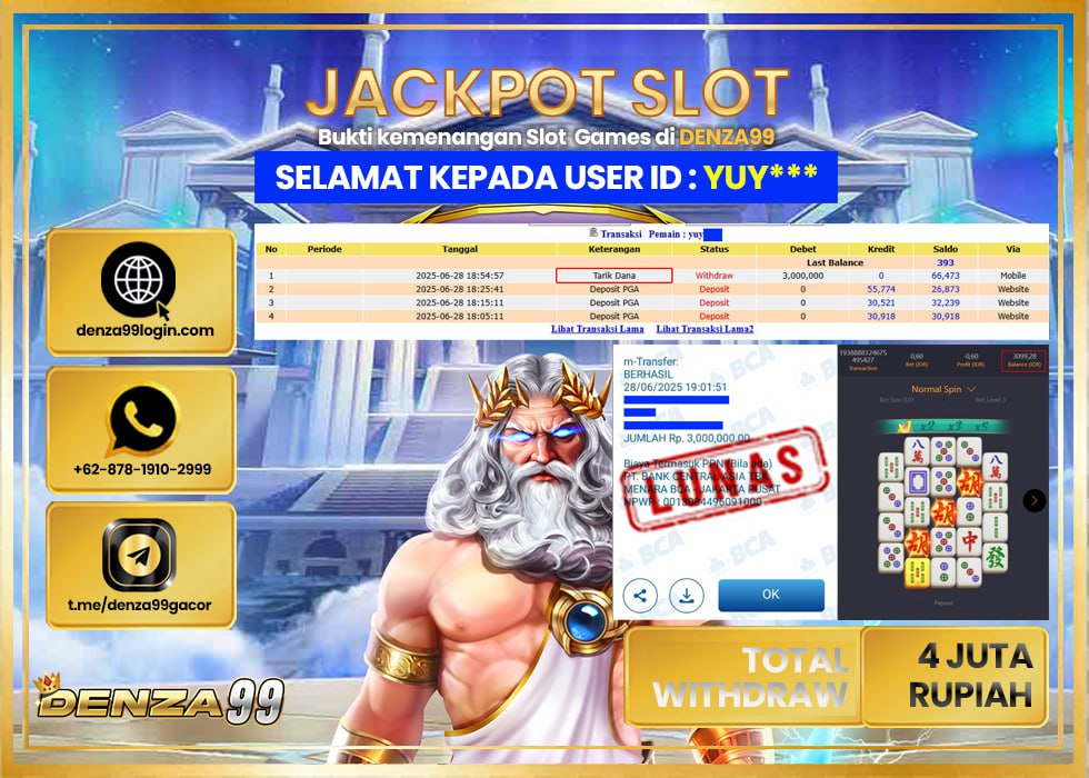 DENZA99 JACKPOT MAHJONG WAYS 2  Rp.4.000.000- LUNAS