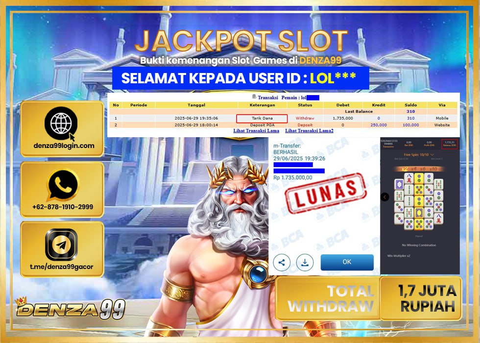 DENZA99 JACKPOT MAHJONG WAYS  Rp.1.700.000- LUNAS