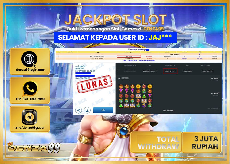 DENZA99 GATE OF OLYMPUS SUPER SCATTER Rp. 3.000.000- LUNAS