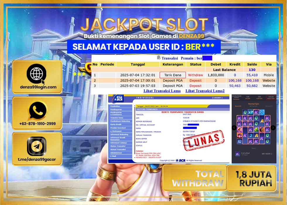 DENZA99 SPEED WINNER  Rp. 1.800.000- LUNAS