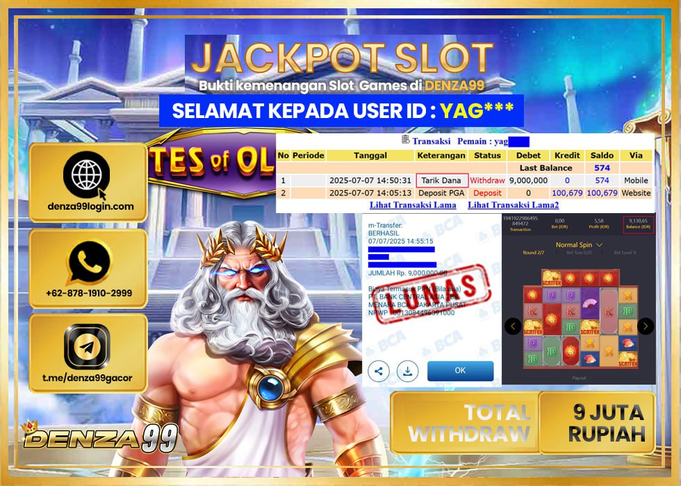 DENZA99 LUCKY NEKO Rp. 9.000.000- LUNAS