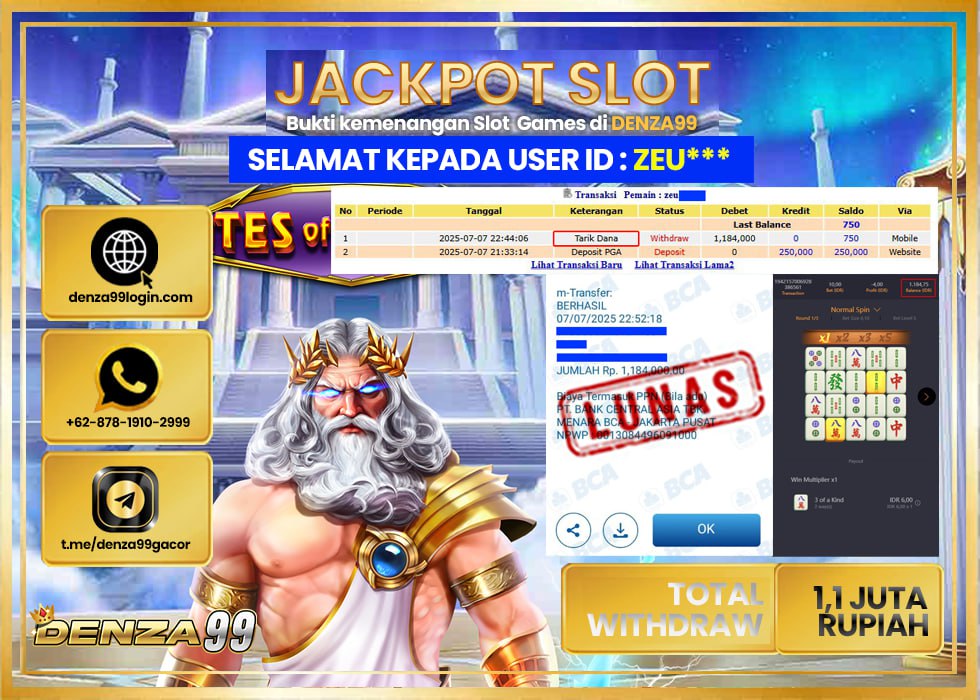 DENZA99 JACKPOT MAHJONG WAYS Rp.1.100.000- LUNAS