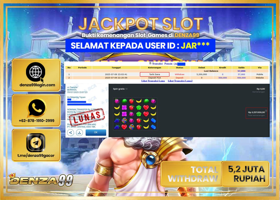 DENZA99 JACKPOT WSWEET BONANZA 1000 Rp.5.200.000 - LUNAS