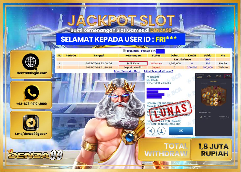 DENZA99 JACKPOT WILD BOUNTY SHOWDOWN Rp. 1.800.000 LUNAS