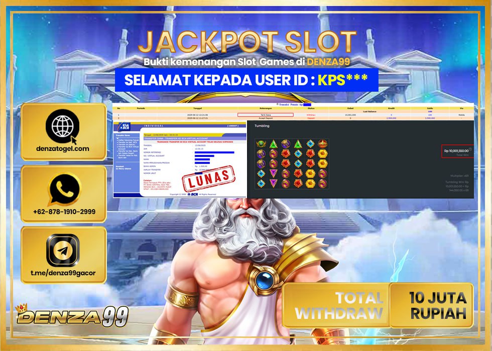 DENZA99 JACKPOT GATES OF OLYMPUS SUPER SCATTER Rp.10.000.000.,- LUNAS